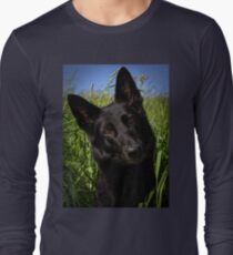 Deutscher Schäferhund schwarz Langarmshirt
