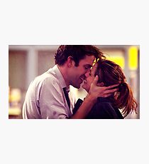 Jim and Pam proposal kissing Photographic Print