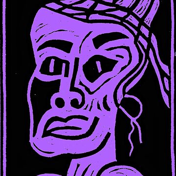 Artwork thumbnail, Purple African Linocut Print by leonitalee