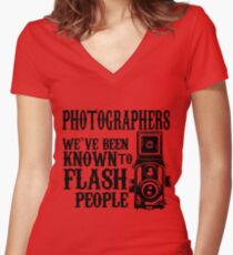Photographer Women's Fitted V-Neck T-Shirt