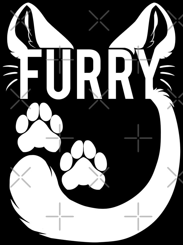 "FURRY feline white text" by 8BitPaws Redbubble
