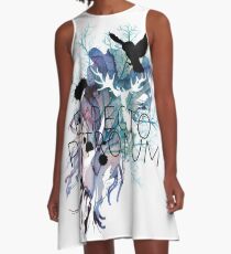 EXPECTO PATRONUM HEDWIG WATERCOLOUR A-Line Dress