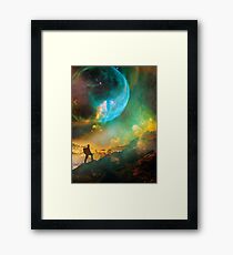 Vibrant Space Hiker Framed Print