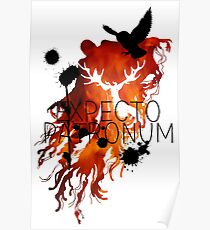 EXPECTO PATRONUM HEDWIG FIRE Poster