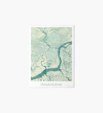 Philadelphia Karte blau Vintage Galeriedruck