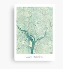 Washington Karte blau Vintage Metalldruck