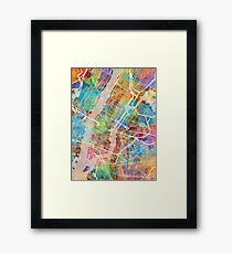 New York City Street Map Framed Print