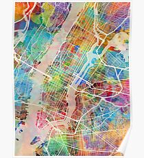 Póster Mapa de la calle de la ciudad de Nueva York