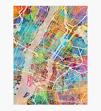 Lámina fotográfica Mapa de la calle de la ciudad de Nueva York