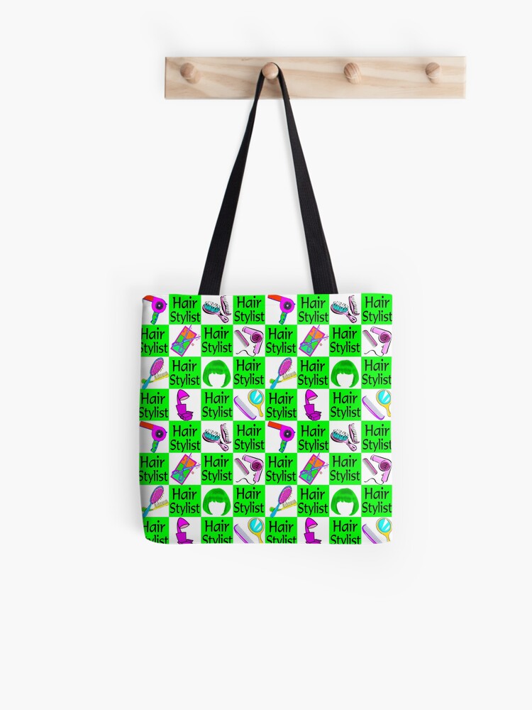 Green Checkered Hair Stylist Design Tote Bag By Jlporiginals