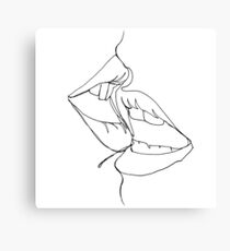 a kiss in one line Canvas Print