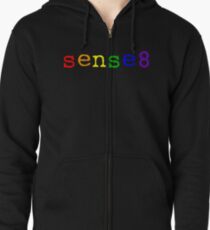 Sudadera con capucha y cremallera Logotipo de Rainbow Sense8
