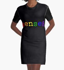 Rainbow Sense8 Logo Graphic T-Shirt Dress