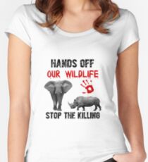 Hands Off Our Wildlife Women's Fitted Scoop T-Shirt