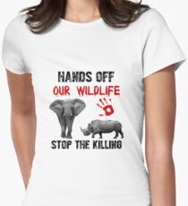 Hands Off Our Wildlife Women's Fitted T-Shirt