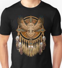 Native American Beadwork Owl Mandala Unisex T-Shirt