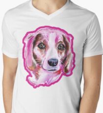 Beagle à la Pink Men's V-Neck T-Shirt
