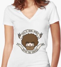 BOB ROSS Women's Fitted V-Neck T-Shirt