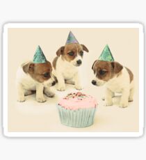 Vintage Puppy Birthday Card Sticker