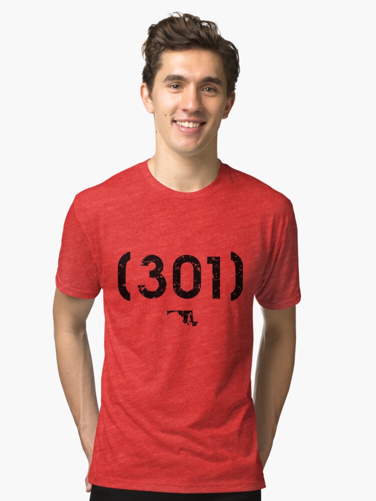 area-code-301-maryland-t-shirt-by-bearsquared-redbubble