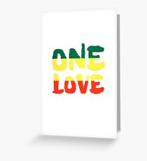 One Love Reggae Rasta Peace Weed Stoner Greeting Card