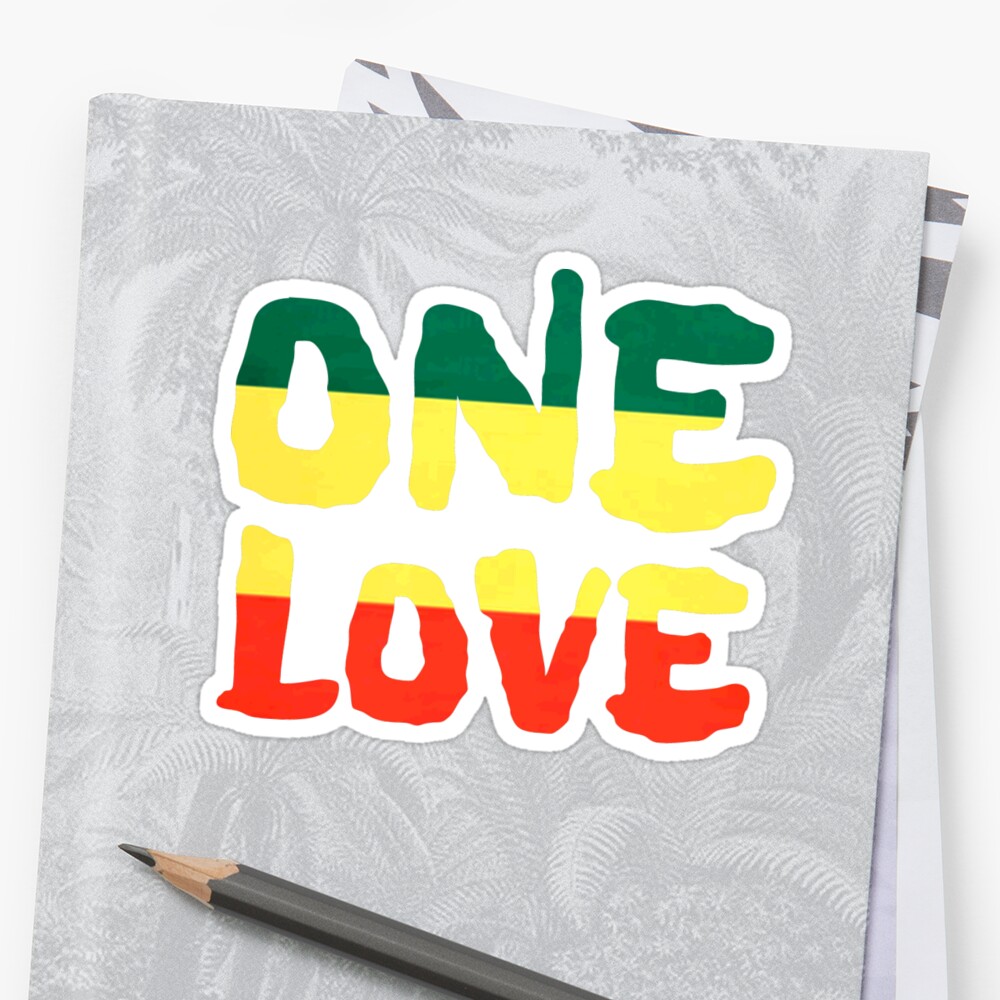 One Love Reggae Rasta Peace Weed Stoner Sticker By Sid3walkart