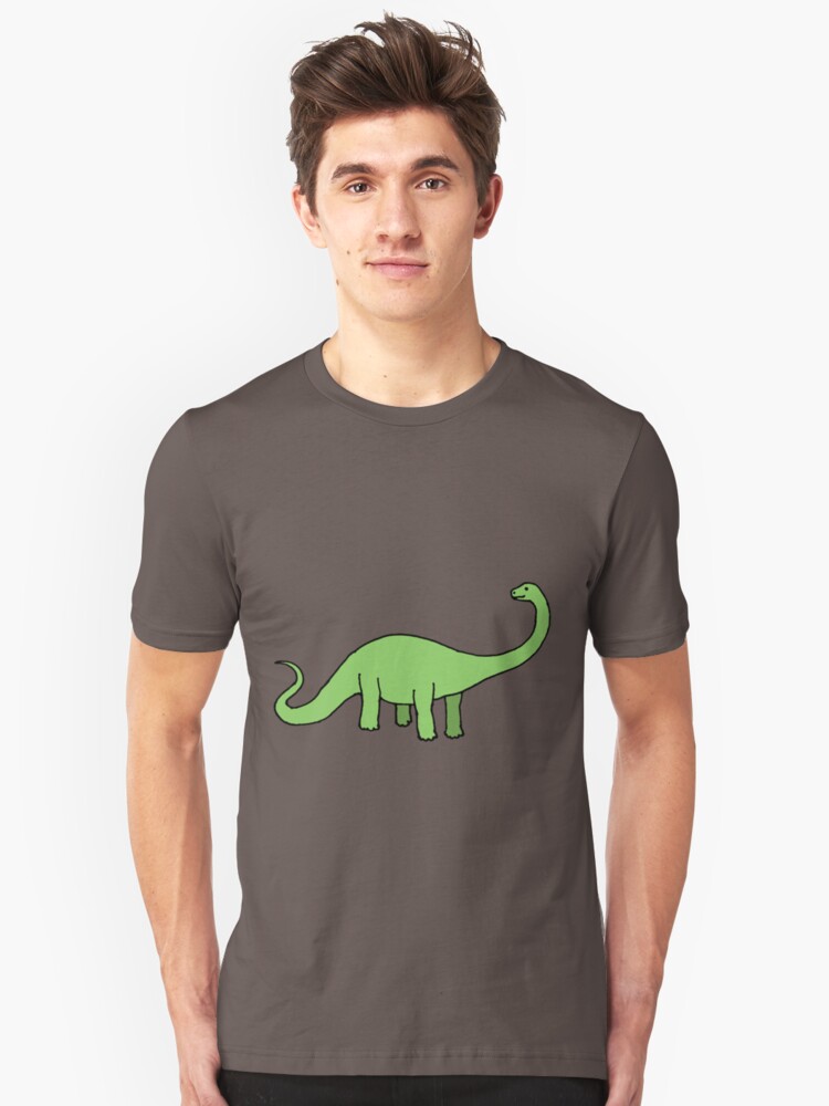 Alternate view of Happy Diplodocus - dinosaur design by Cecca Designs Slim Fit T-Shirt