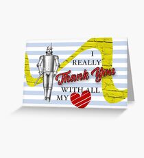 Wizard Of Oz Tinman Thank You Card Greeting Card