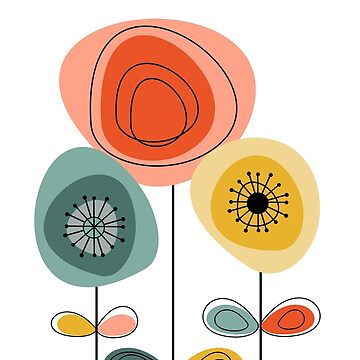 Artwork thumbnail,  Mid-Century Modern Happy Flower by dreamprint