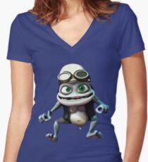 Crazy frog Women's Fitted V-Neck T-Shirt