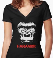 Harambe Women's Fitted V-Neck T-Shirt