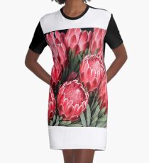 Pink Proteas Graphic T-Shirt Dress