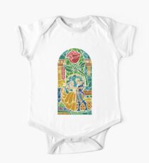 Beauty and The Beast - Stained Glass Short Sleeve Baby One-Piece