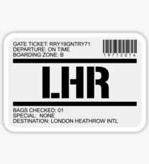 London Heathrow airport destination stamp Sticker