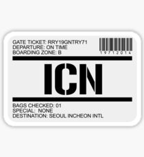 Seoul Korea airport destination stamp Sticker