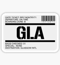 Glasgow Scotland airport destination stamp Sticker