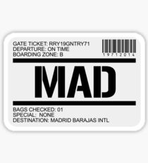 Madrid Spain airport destination stamp Sticker