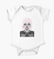 004 Long Pink Bob & L.O.V.E. Earrings One Piece - Short Sleeve