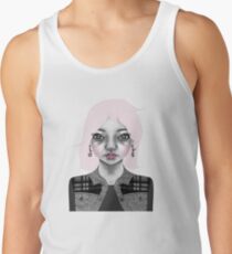 004 Long Pink Bob & L.O.V.E. Earrings Tank Top