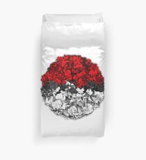Pokeball with thousand pokemons Duvet Cover