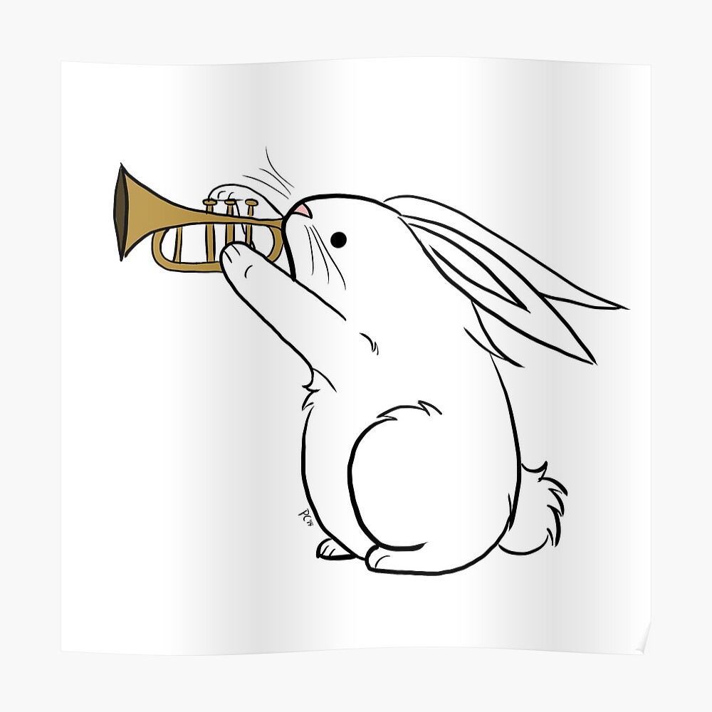 "Horn Bunny" Poster by marimbasian Redbubble