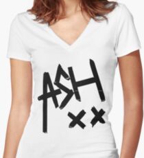 ash- ashton 5sos Women's Fitted V-Neck T-Shirt
