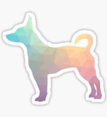 Rat Terrier Dog Colorful Geometric Pattern Silhouette - Pastel Sticker