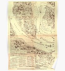 Vintage Map of Charleston South Carolina (1780) Poster