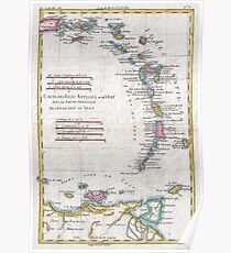 Vintage Map of The Antilles Islands (1780) Poster