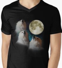 Gabe the Dog - Three Gabe Moon Men's V-Neck T-Shirt