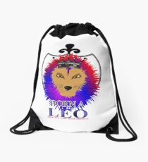 Born A Leo Zodiac Sign Lion Drawstring Bag