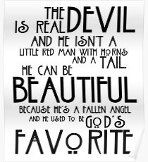 The Devil is Real black text Poster