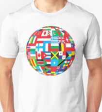 Flaggen der Weltkugel Unisex T-Shirt