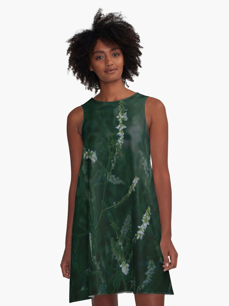 dark green and white dress